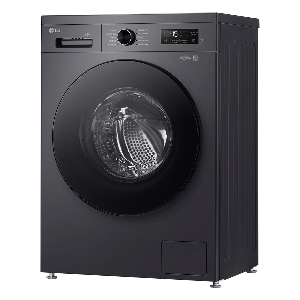 Lavarropas Automático Inverter LG VB-F WO 6.5KG 1200RPM Carga Frontal Negro